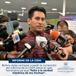 Arispe: Bolivia debe rechazar o pedir la corrección del informe de la CIDH