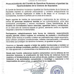 𝗖𝗼𝗺𝗶𝘁𝗲́ 𝗱𝗲 𝗗𝗲𝗿𝗲𝗰𝗵𝗼𝘀 𝗛𝘂𝗺𝗮𝗻𝗼𝘀 𝗲𝘅𝗽𝗿𝗲𝘀𝗮 𝗽𝗿𝗲𝗼𝗰𝘂𝗽𝗮𝗰𝗶𝗼́𝗻 𝗽𝗼𝗿 𝗵𝗲𝗰𝗵𝗼𝘀 𝘃𝗶𝗼𝗹𝗲𝗻𝘁𝗼𝘀 𝗲𝗻 𝗖𝗼𝗰𝗵𝗮𝗯𝗮𝗺𝗯𝗮 𝘆 𝗽𝗶𝗱𝗲 𝗿𝗲𝘀𝗽𝗲𝘁𝗼 𝗮 𝗹𝗮 𝗺𝘂𝗷𝗲𝗿